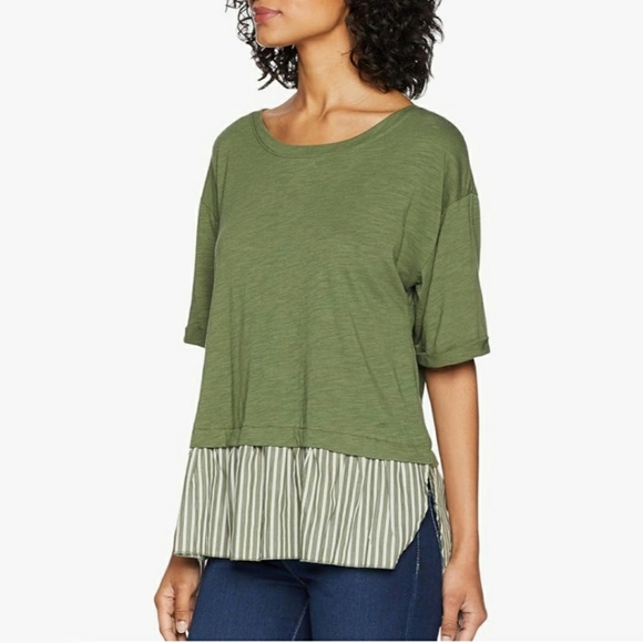 Sanctuary XS Green Layered Tie Back Swing Top - Picture 1 of 11